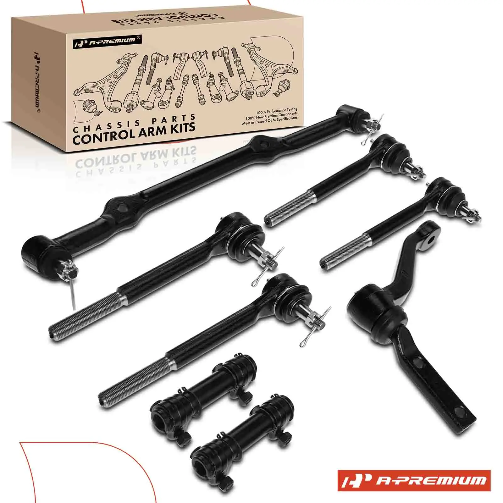 A-Premium 8x Tie Rod End Idler Arm Center Link for Chevrolet Blazer 1995 S10 GMC S15 1982-1990 Jimmy 1992-1995 Sonoma 1991-1995