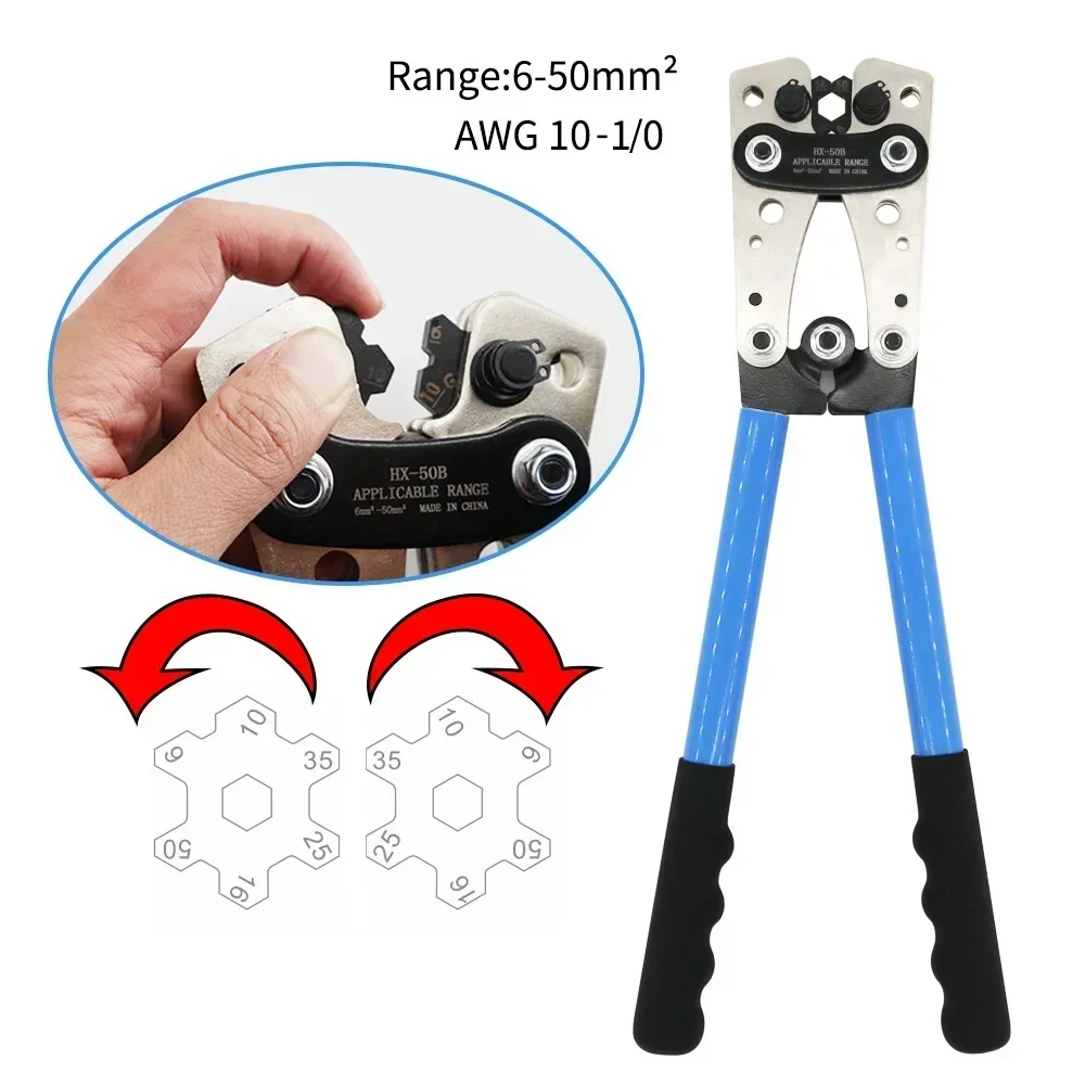 Imagem -02 - Grande Y.o Terminal Crimping Tool Fio de Cobre-alumínio Lug Nose Cabo Crimping Tool 10120 Mm2 Hx-120b