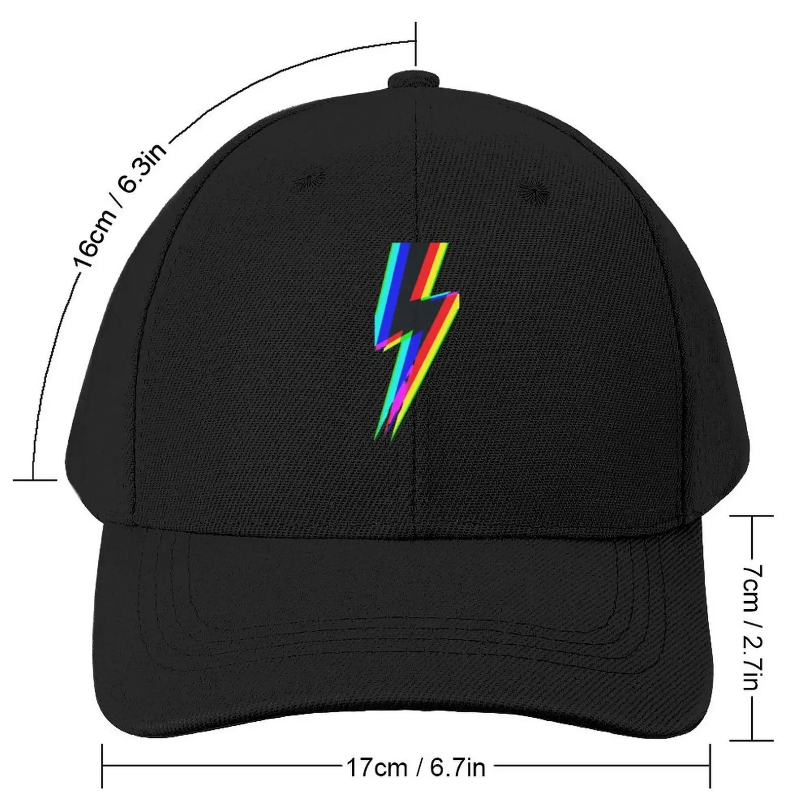 Trippy lightening bolt Baseball Cap Wild Ball Hat Sunscreen Big Size Hat Ladies Men's