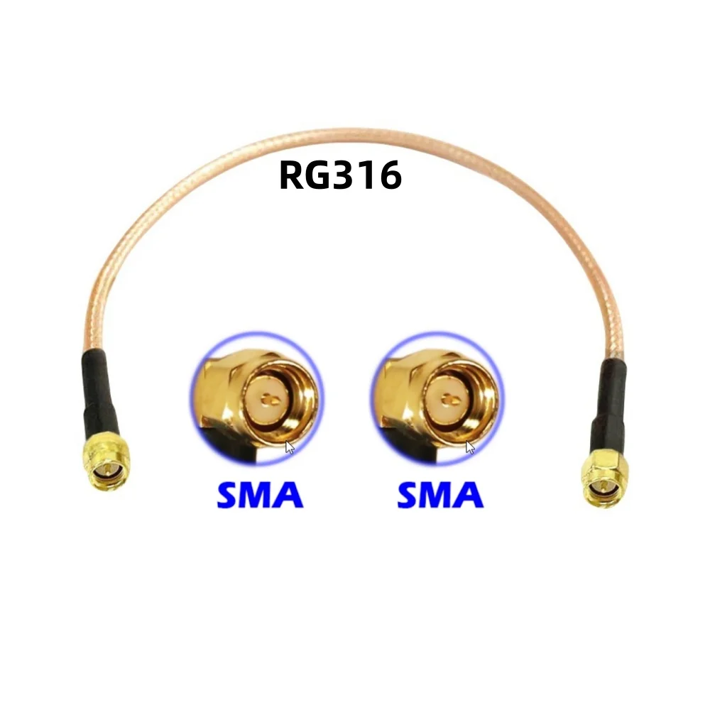 SMA to SMA Male RF Connector Tail Extension Cable Coaxial Plug Socket - RG316 RG142 RG174 RG58 for Electronic Components Market