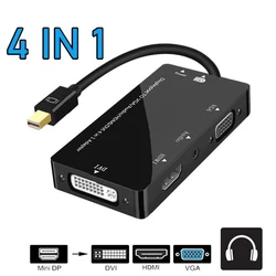 Mini DisplayPort to HDMI VGA DVI Audio 4-in1 adapter cable for Apple Macbook Pro Air Mini Thunderbolt 2 to VGA HDMI DVI adapter