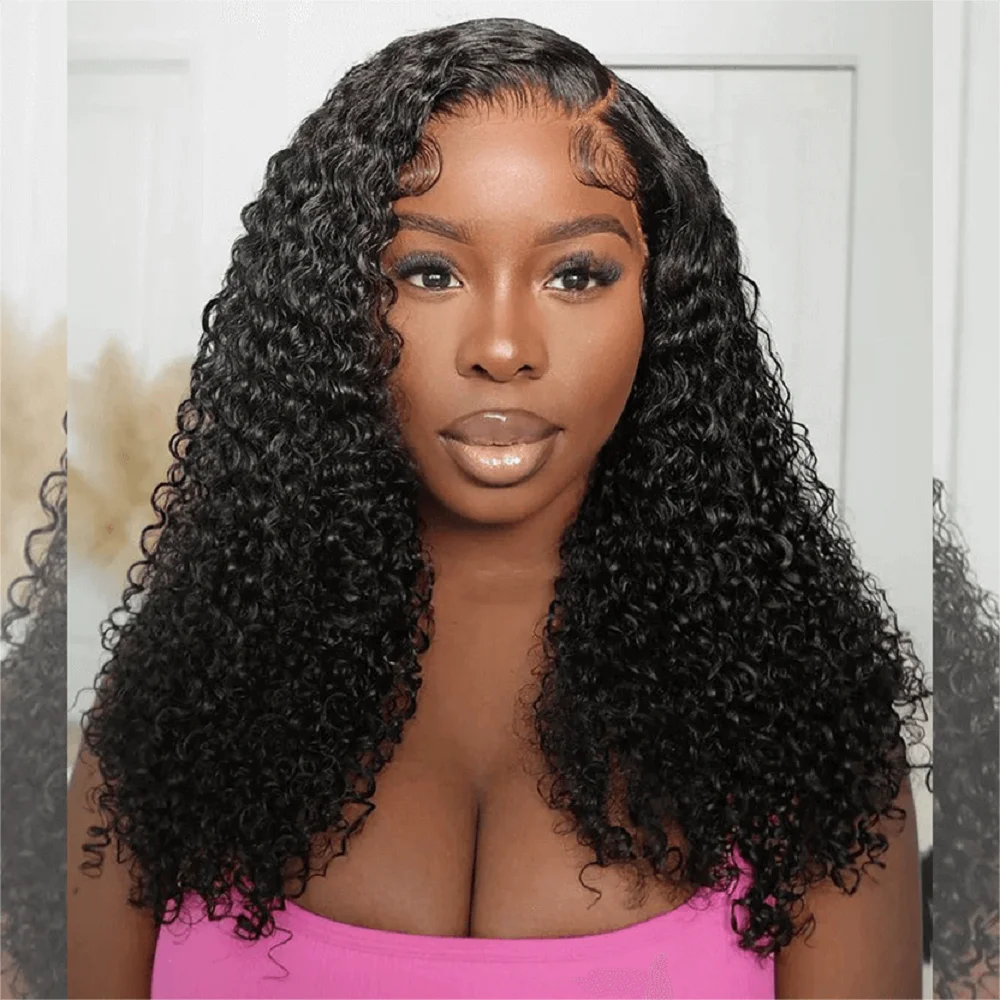 Curly HD transparent lace front wig human hair 13x6 deep wave glueless wig 30 40 inch brazilian wigs on sale for women choice