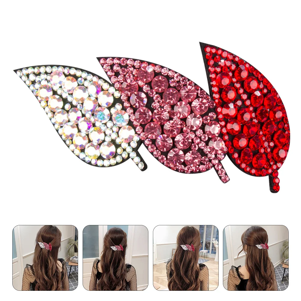 

Заколка для волос в форме листа со стразами, элегантный блестящий боковой зажим, заколка для волос для девочек и женщин, вечерние украшения для укладки волос, аксессуар