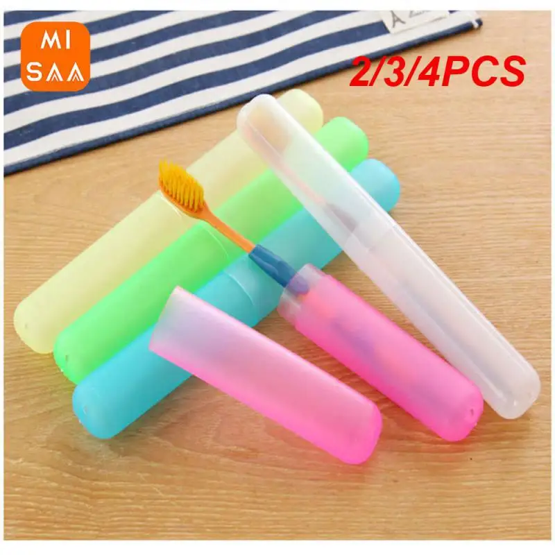 2/3/4PCS Toothbrush Holder Case Portable For Travel Compact Design Plastic 20g Accessories Tools Toothbrush Cup Tidy Hygienic