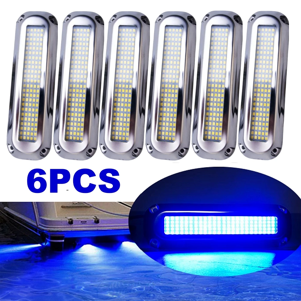 

6PCS Underwater Boat Lights 120LED Submersible Navigation Lights 12v/24v Led Waterproof Boats Lighting Yacht Marine Accessories