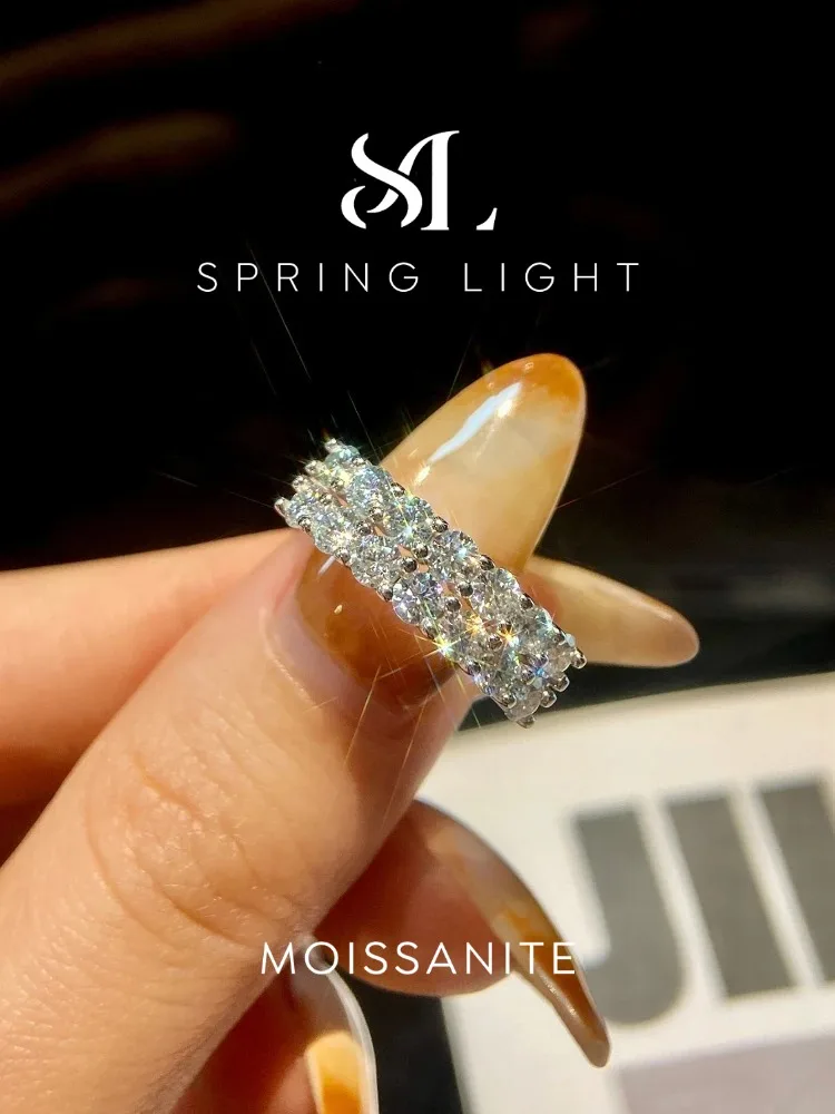 Elegant Romantic 1.4ct Moissanite Diamond Wedding Band Ring for Women Wedding Anniversary Daily Wear Luxury Jewelry