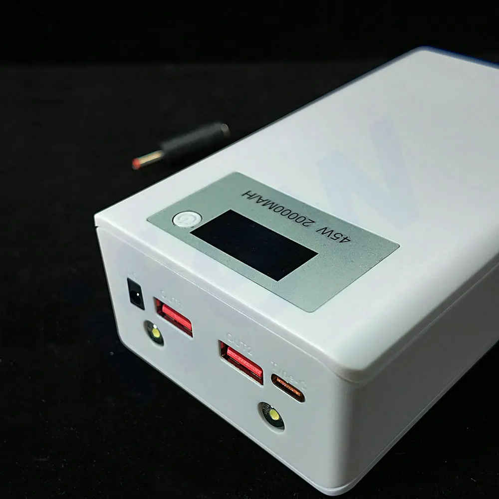 45W Empty Power Bank Case 21700 18650 Battery Housing For Powerbank Charging For Macbook Tablet PC DIY Power Station Box Shell