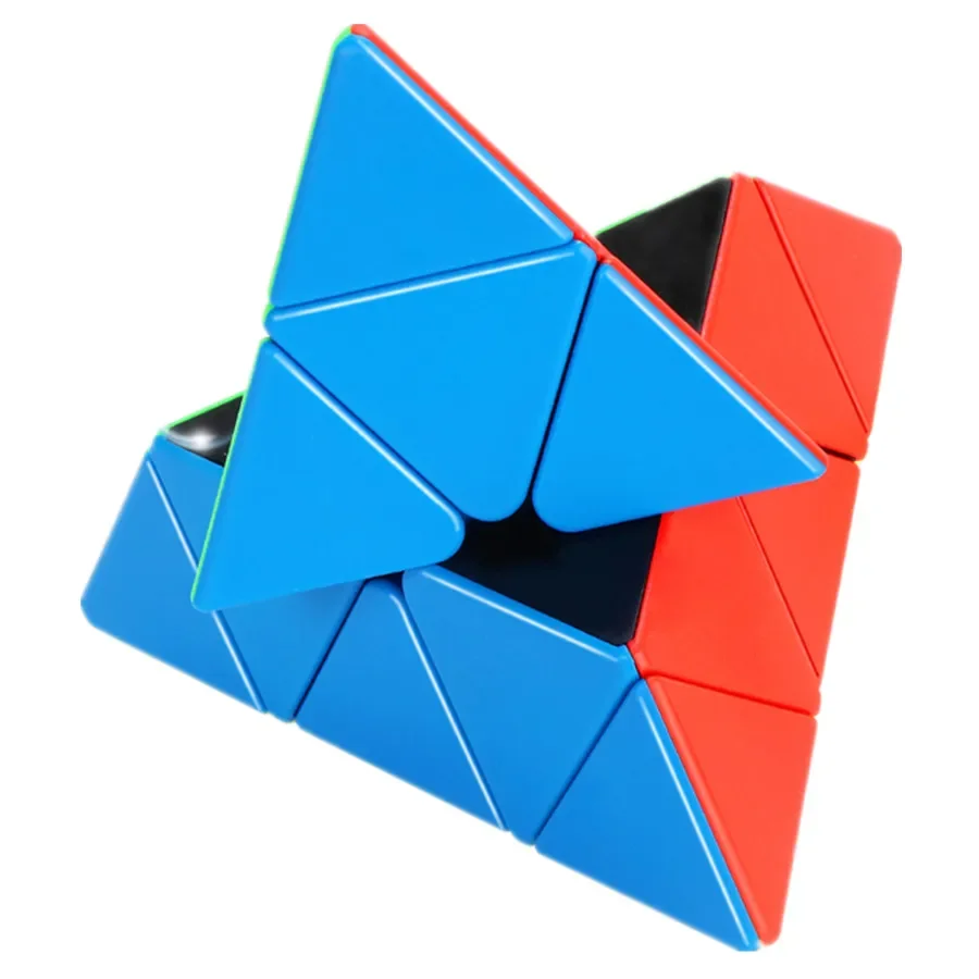 Guanlong 3x3 Velocidad colorida Pirámide sin pegatinas Cubo mágico antiestrés 3x3x3 Aprendizaje rompecabezas educativo Cubo mágico juguete para regalo