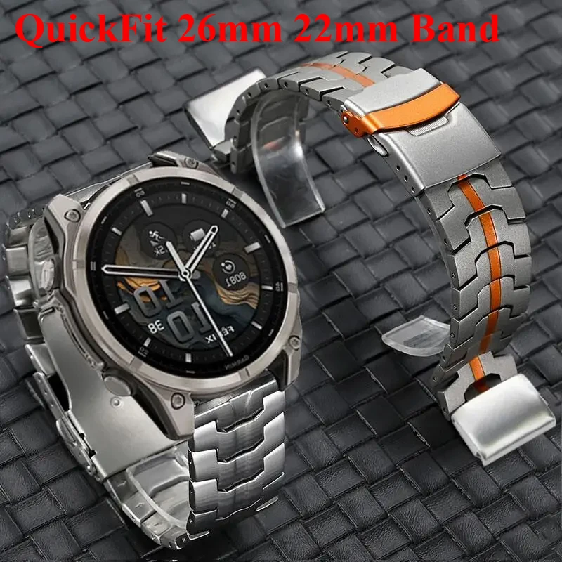 QuickFit 22mm 26mm Band For Fenix 8 7X Pro 6X 5X Plus Metal Watch Strap For Garmin Instinct 2X Solar Tactix 8 7 Quatix 7X Correa