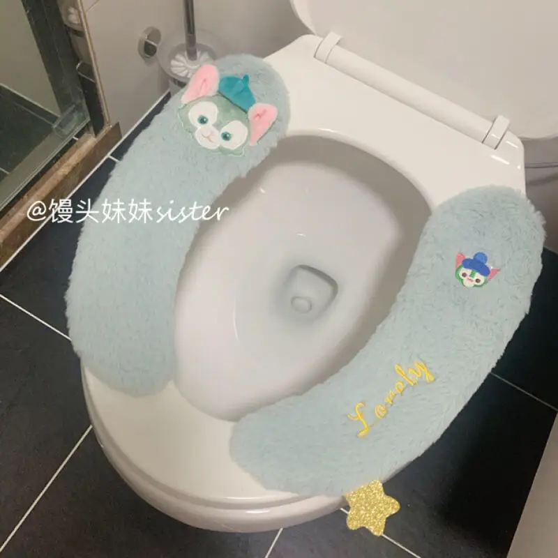 Disney Shelliemay Stellalou Zweiteiliges weiches Plüsch-Toilettensitzkissen Winter warm halten Haushaltswaren Toilette Mädchen Festival Geschenk