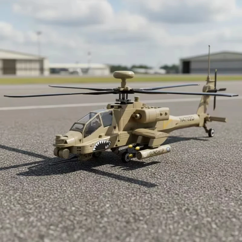 

Набор строительных блоков Boeing AH-64 Apache, 259 деталей, военная техника, спецназ времен Второй мировой войны, модель боевой машины №4007 для детей