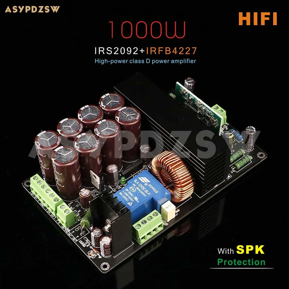 High Power HIFI Mono IRS2092+IRFB4227 Class D Digital Stage Power amplifier board 1000W