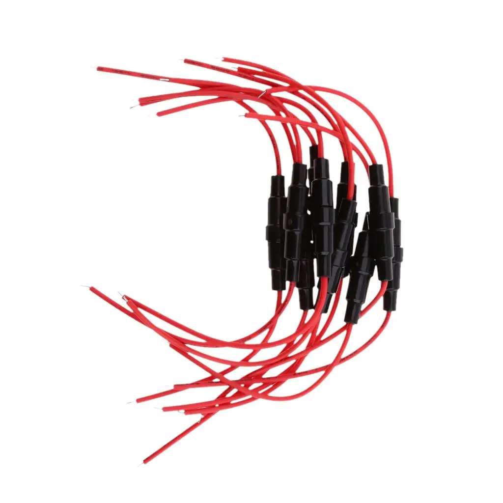 

10 pcs Inline Fuse Holder 220v ATC/ATO Car ATV Fuse TAP Adapter Waterproof Quick-Blow Glass Fuse Holder with 22 AWG Wire XF30