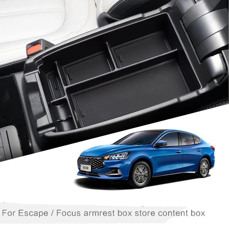 

Storage Box For Ford Focus/Escape 2019 2020 2021 Center Console Armrest Box Storage Box Interior Accessories