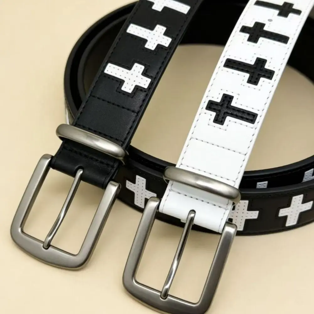 Fashion PU Leather Cross Shaped Belt Spicy Girl Gothic Punk Belt Hip Hop Personalized Y2K Belt Skirts Waistband