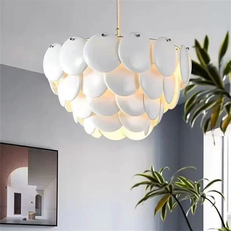 Pembridge chandelier Modern white Ceramics hanging lamp Home Decor Glass Light for Dining Room Bedroom kitchen island lights