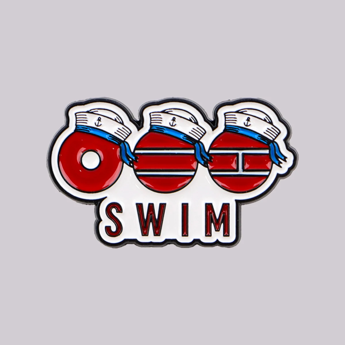 "SWIM" Emaille-Anstecknadel Musikliebhaber-Brosche Reversnadeln Abzeichen für Rucksack Kleidung Accessoires Modeschmuck Freunde Geschenke