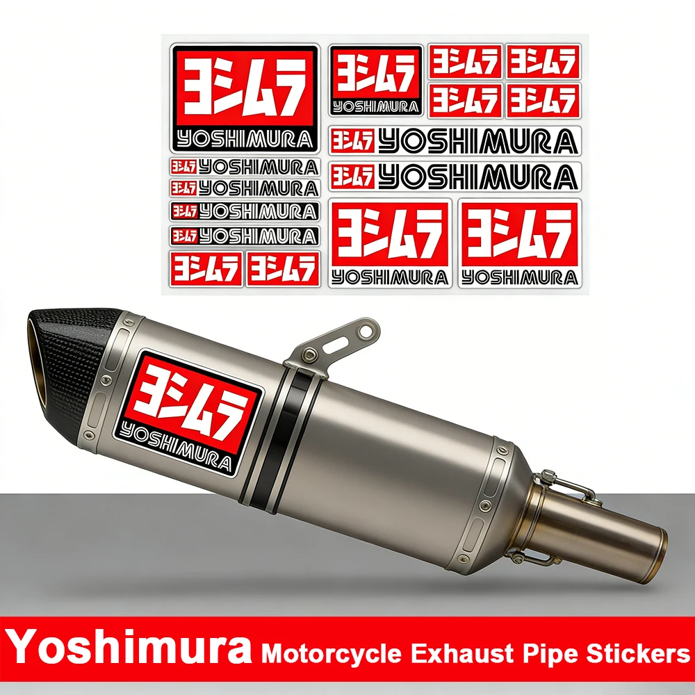 

Yoshimura Motorcycle Exhaust Pipe Stickers Set Waterproof Heat Resistant Decals for Motorbike Scooter Exhaust Decor