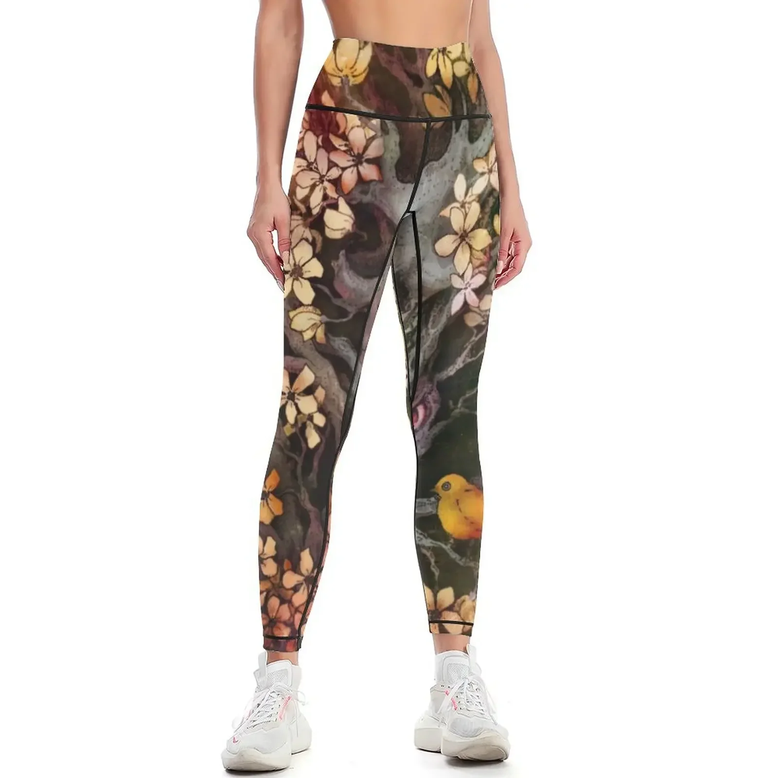 

Orange Bird Leggings Women sportwear push up legging legings for fitness flared Womens Leggings