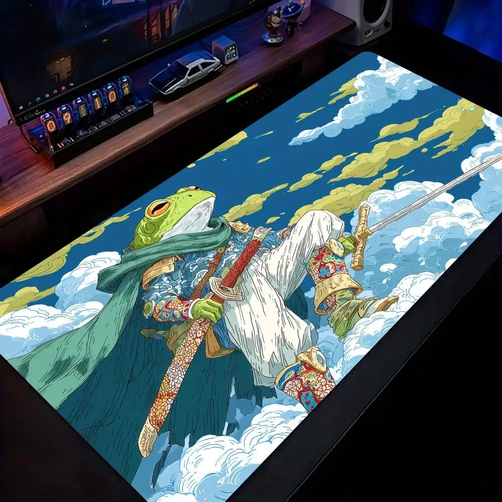 بارد الضفدع المحارب كبير ماوس الوسادة حصيرة مكتبية الألعاب الحصير المطاط المضادة للانزلاق دائم ملحقات الكمبيوتر لوحة المفاتيح تمديد ماوس الوسادات البساط