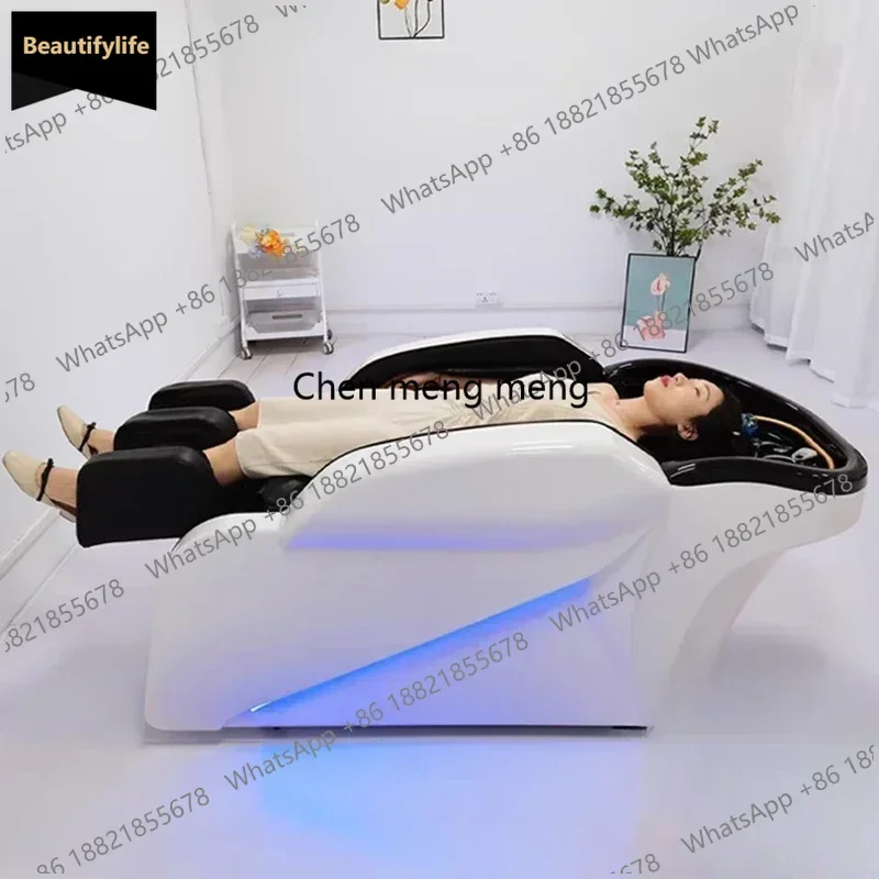 Q181 High-end Ceramic Basin Shampoo Chairs Smart Massage Multifunction Shower Shampoo Chairs Salon Furniture Sillas De Shampoo
