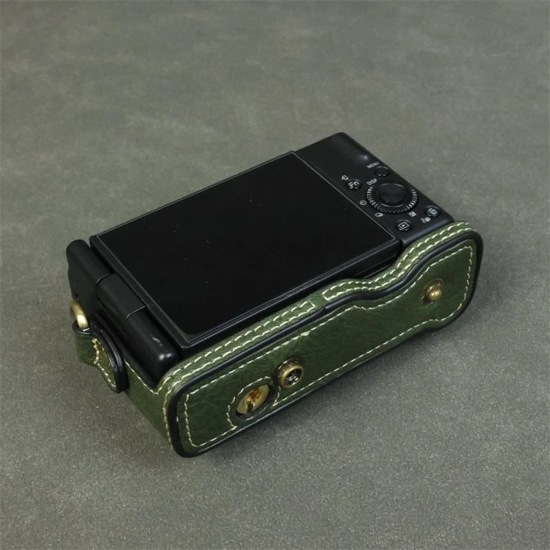 Accessories Camera bag For Sony ZV1F/ZVI m2 Retro PU Leather case cross body base Shoulder bag Camera protective case