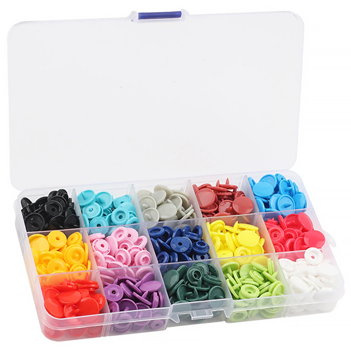 Snap Button Kit Plastic Snap Set T5 Clothing Snap Fastener Tool Multicolor Professional Resin Press Stud Cloth Tool Kit Round