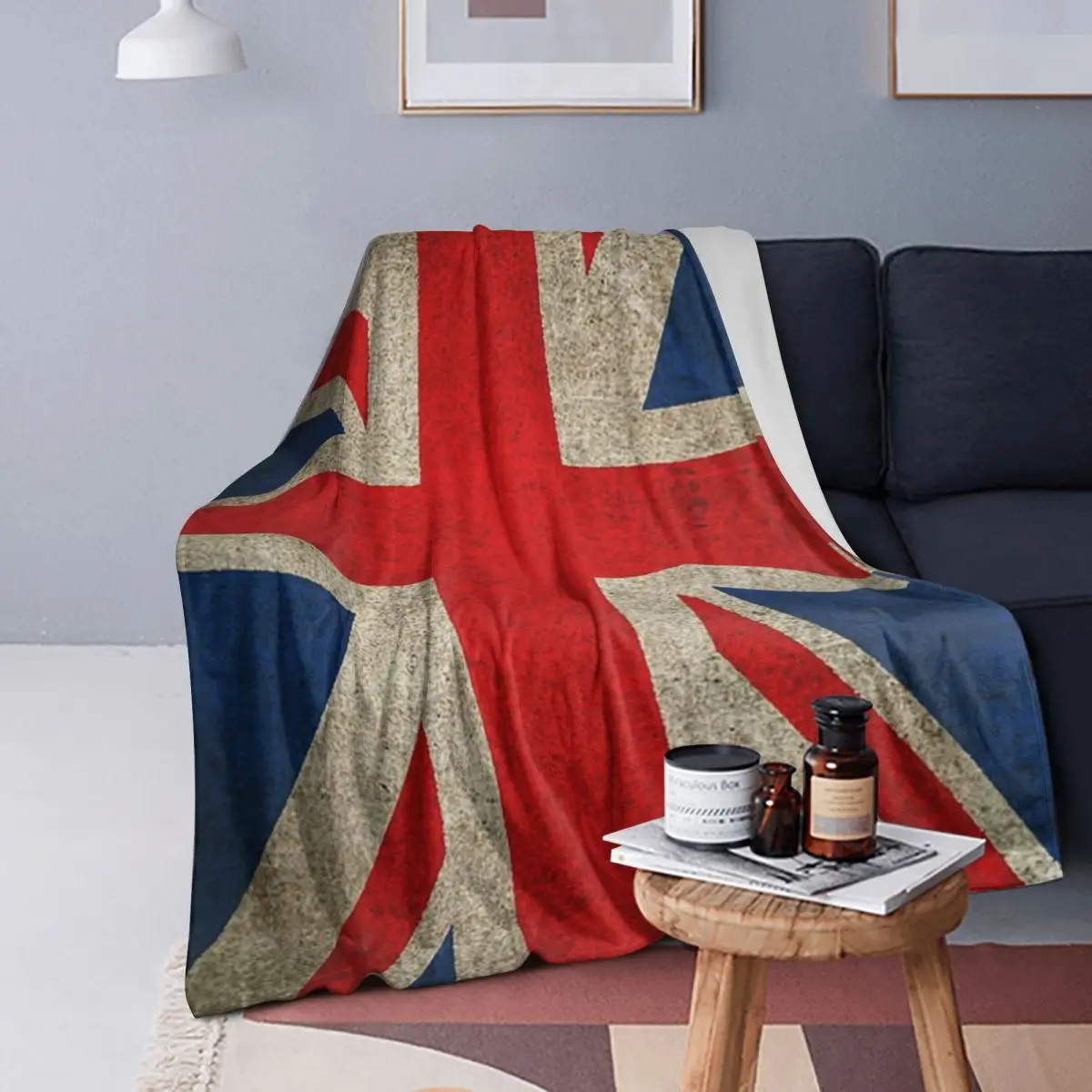 

Винтажные одеяла из шерпа с британским флагом Великобритании, мягкое теплое фланелевое одеяло, плюшевое одеяло для кровати, гостиной, пикника, путешествий, домашнего дивана