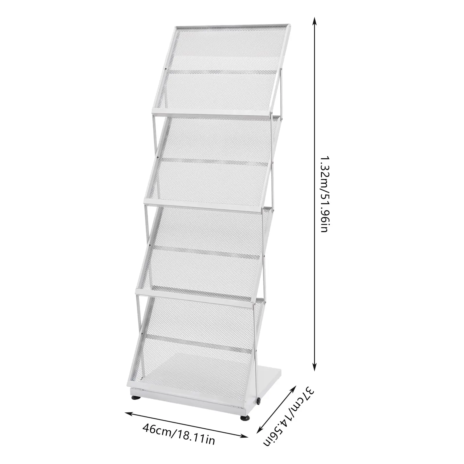 Portariviste pieghevole, portariviste da pavimento per espositore per brochure per letteratura A3 a 4 livelli per mostre, uffici, negozi al dettaglio