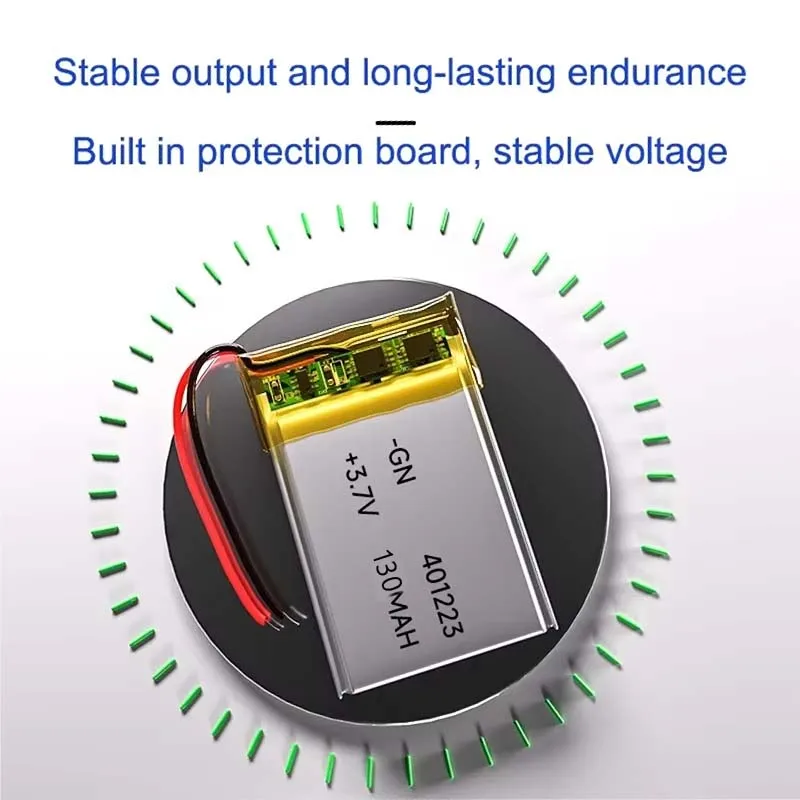1-20 SZTUK 401223 3.7V Pełna bateria zamienna 130mAh Li-Polymer do głośników Bluetooth Xiaomi Mi Band 5 Band5 Watch 2-Wire — zdjęcie produktu 3