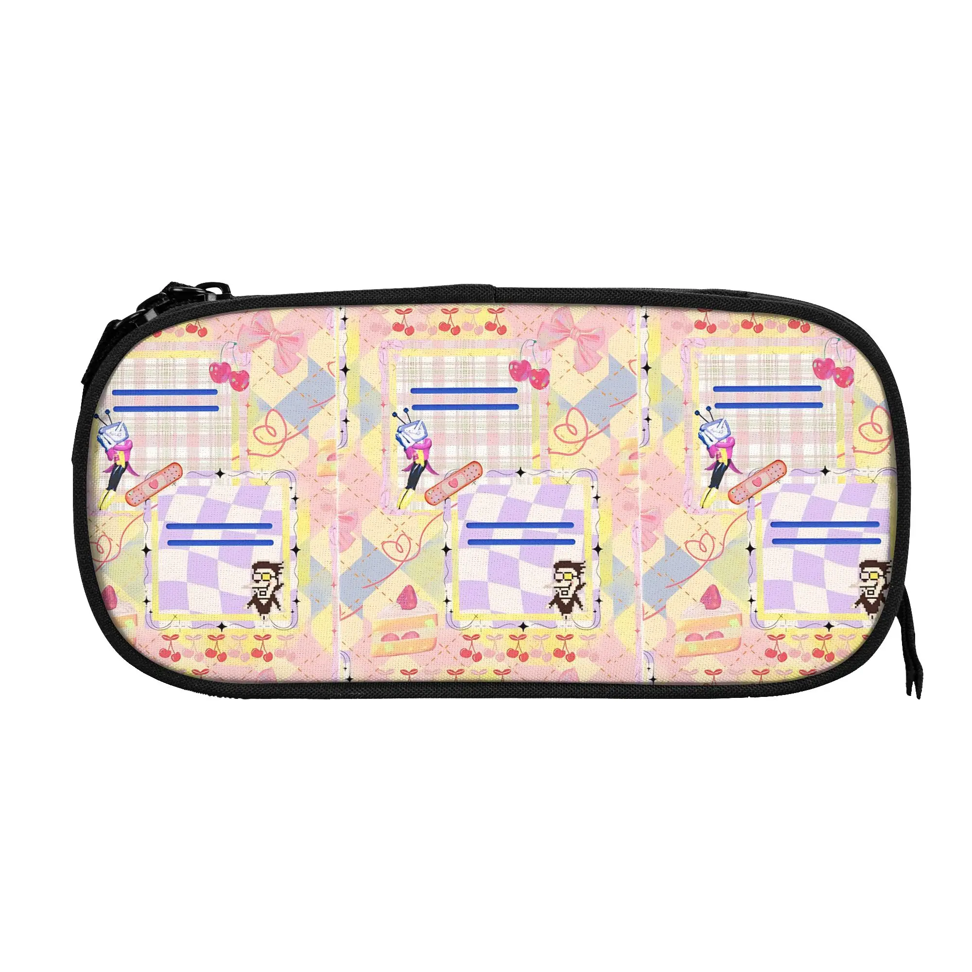 

1 piece Stylish Vintage Pop Art Businessman Graphic Pencil Case Boys Pen Bag Deltarune Office Pencil Pouch
