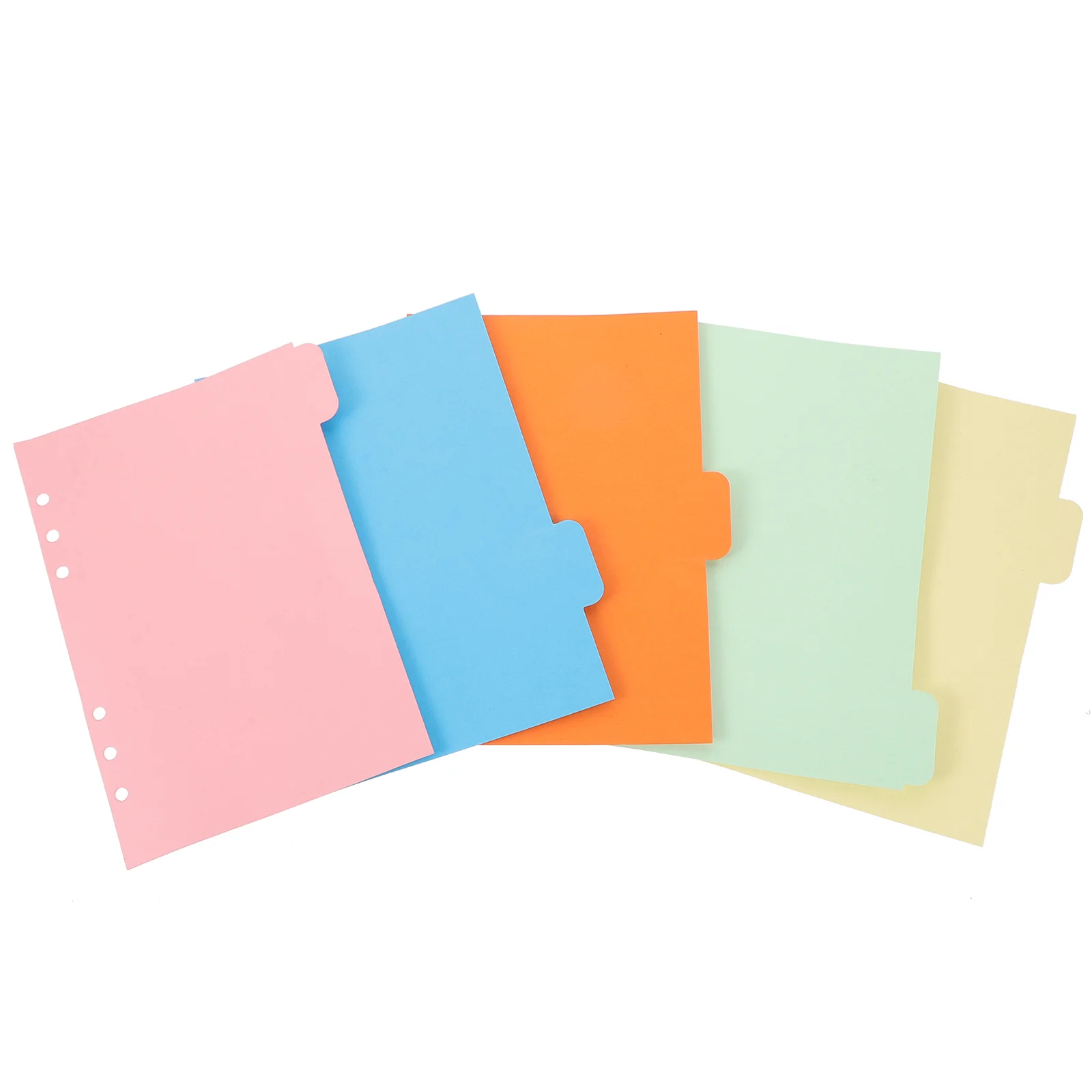 

2/1 Set Tab Dividers A5 Index Classified Lables 6-Holes Colorful Filler Project Sorter Pages for Plastic Adhesives Planner