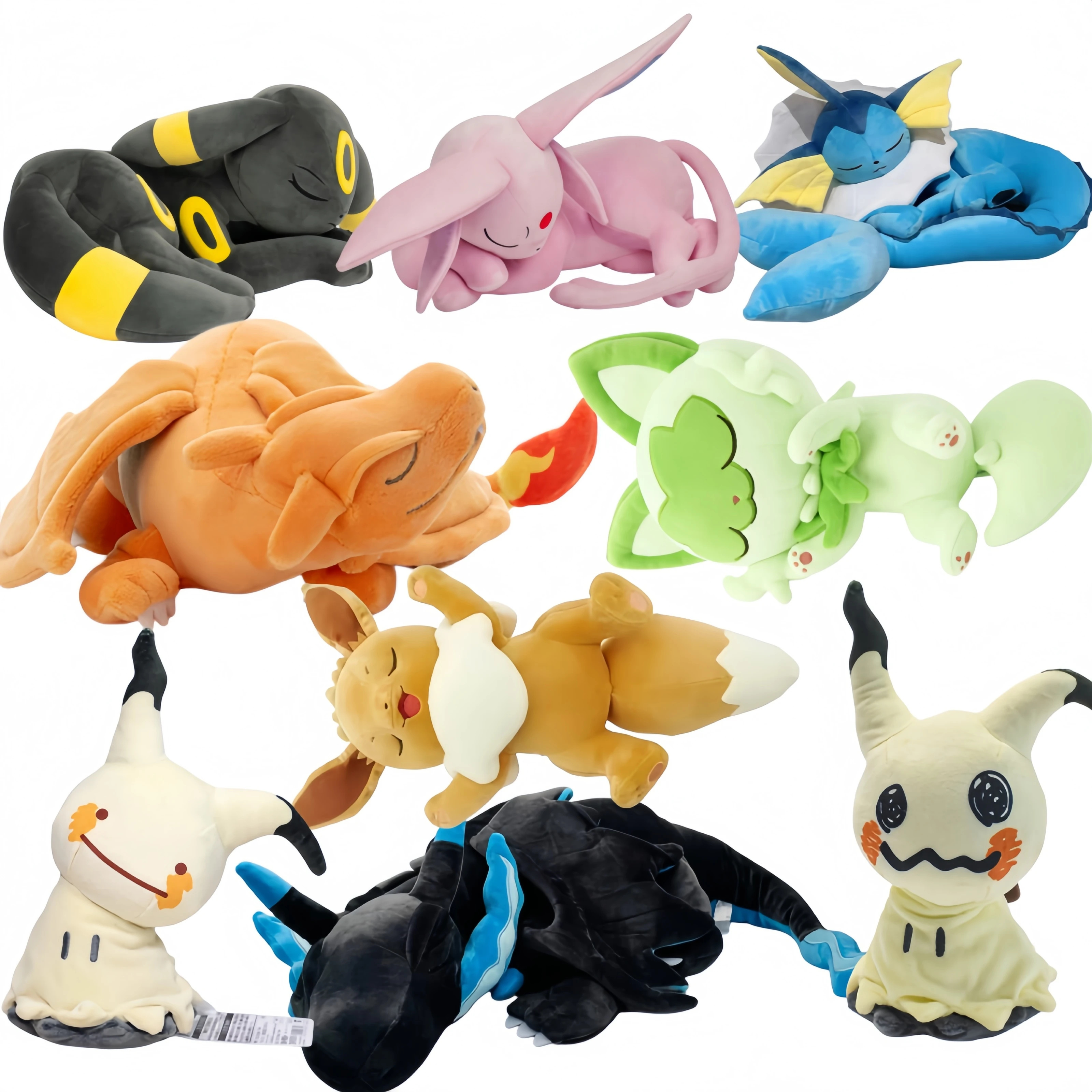Peluche de Pokémon Sleep: Charizard, Espurr, Eevee, Sprigatito, Mimikyu, Vaporeon, Espeon, Umbreon - Muñeco de Peluche de Charizard - Regalo