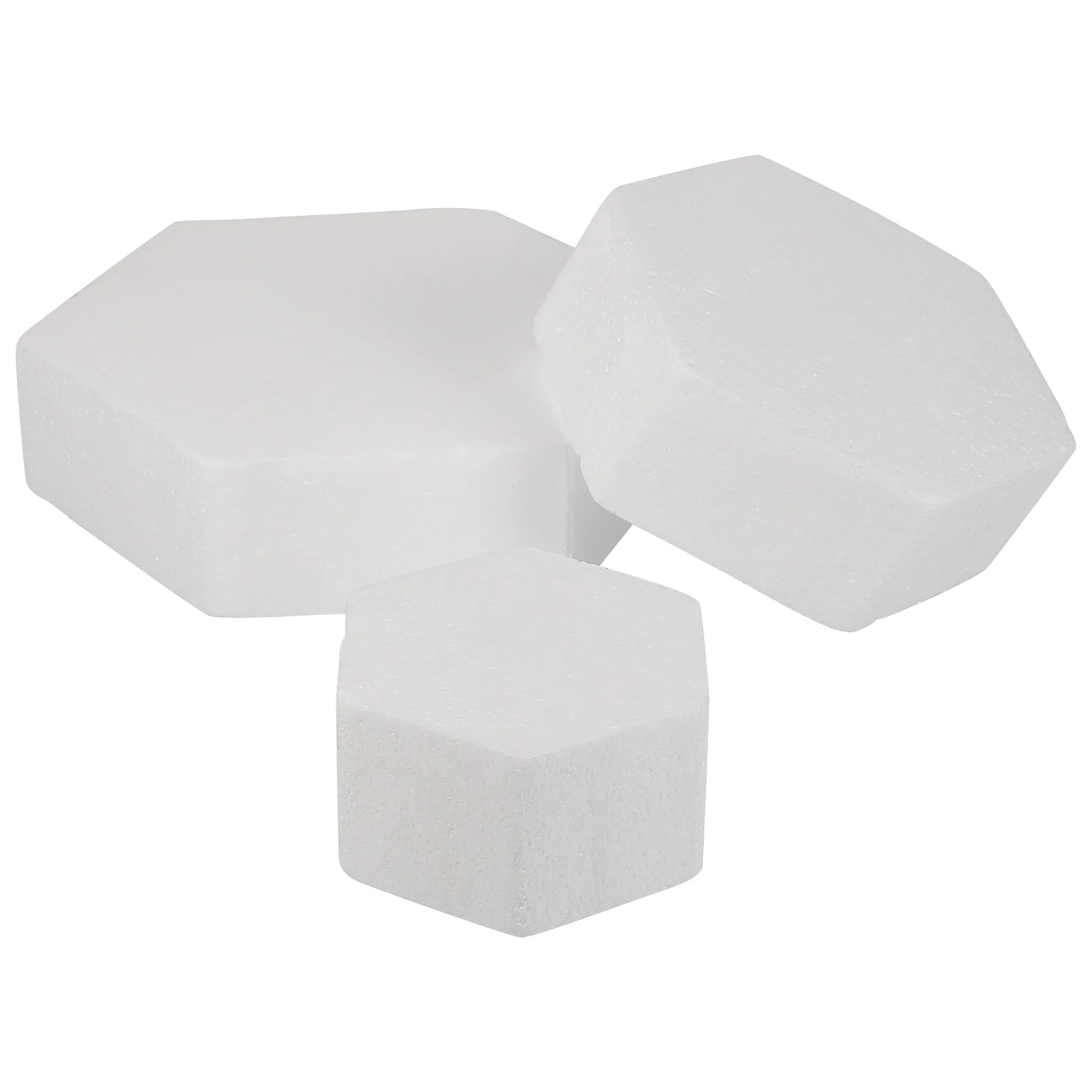 3 Pcs Hexagon Foam Cake Dummy Molds 4 6 8 Inch Creative Craft Photo Props Reusable Washable Project Supplies