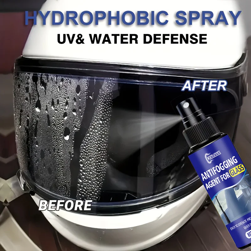 

Motorcycle Helmet Spray: Hydrophobic, UV-protective, and anti-fog nano-coating - suitable for all helmets, visors, and glass.