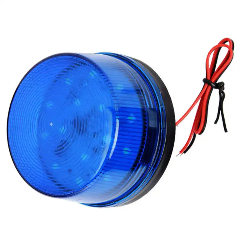 12V Blue LED Strobe Beacon Emergency Alarm Warning Signal Flashing Light without Sound