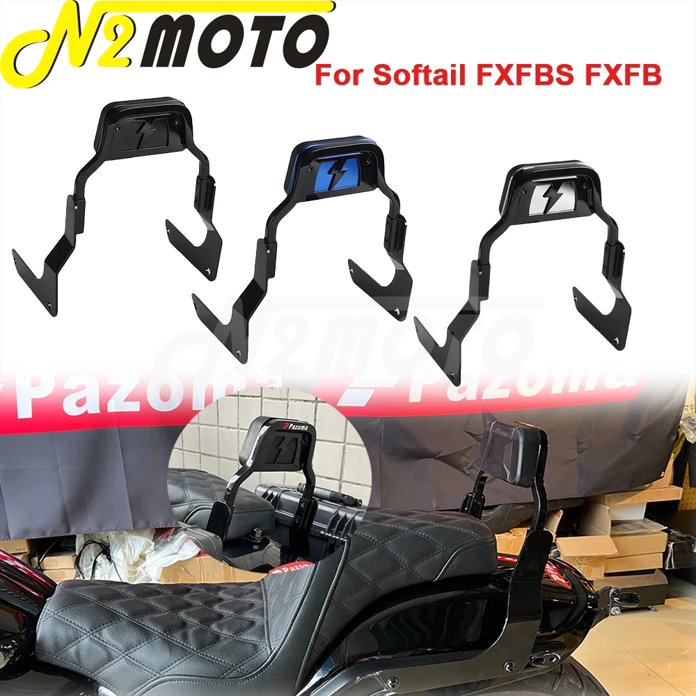 

For Harley Softail Fat Bob FXFB 18-2019 FXFBS 2018-2025 Motorcycle Black Detachable Rear Passenger Backrest Sissy Bar Back Rest