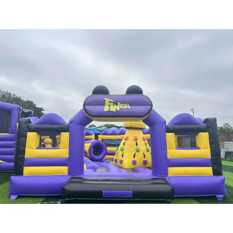 Commercial Grade Giant Inflatable Obstacle Course Race Game 30x12.5x5m for Adults & Kids Indoor/Outdoor Use