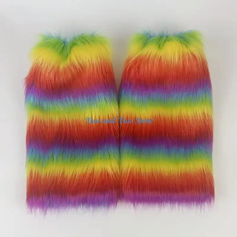 

HX6F 10 Pairs Thermal Ankle Warmers Artificial Furs Trim Lightweight for Comfort