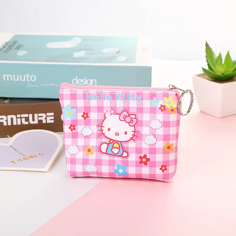 Hello Kitty Purse Coin Purses Cartoon Animals PU Melody Cute Wallet Bag Keychains Storage Bag Sanrio Kuromi Kawaii Mini Pouch