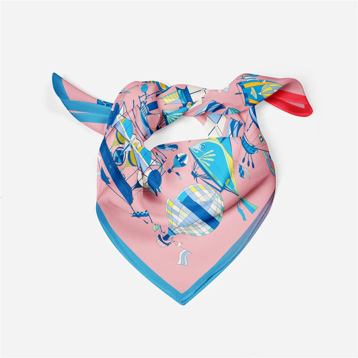 Bufanda de seda con globo de hidrógeno para mujer, pañuelo cuadrado de marca, Bandana de lujo, Hijab, Foulard, 53cm, 2024