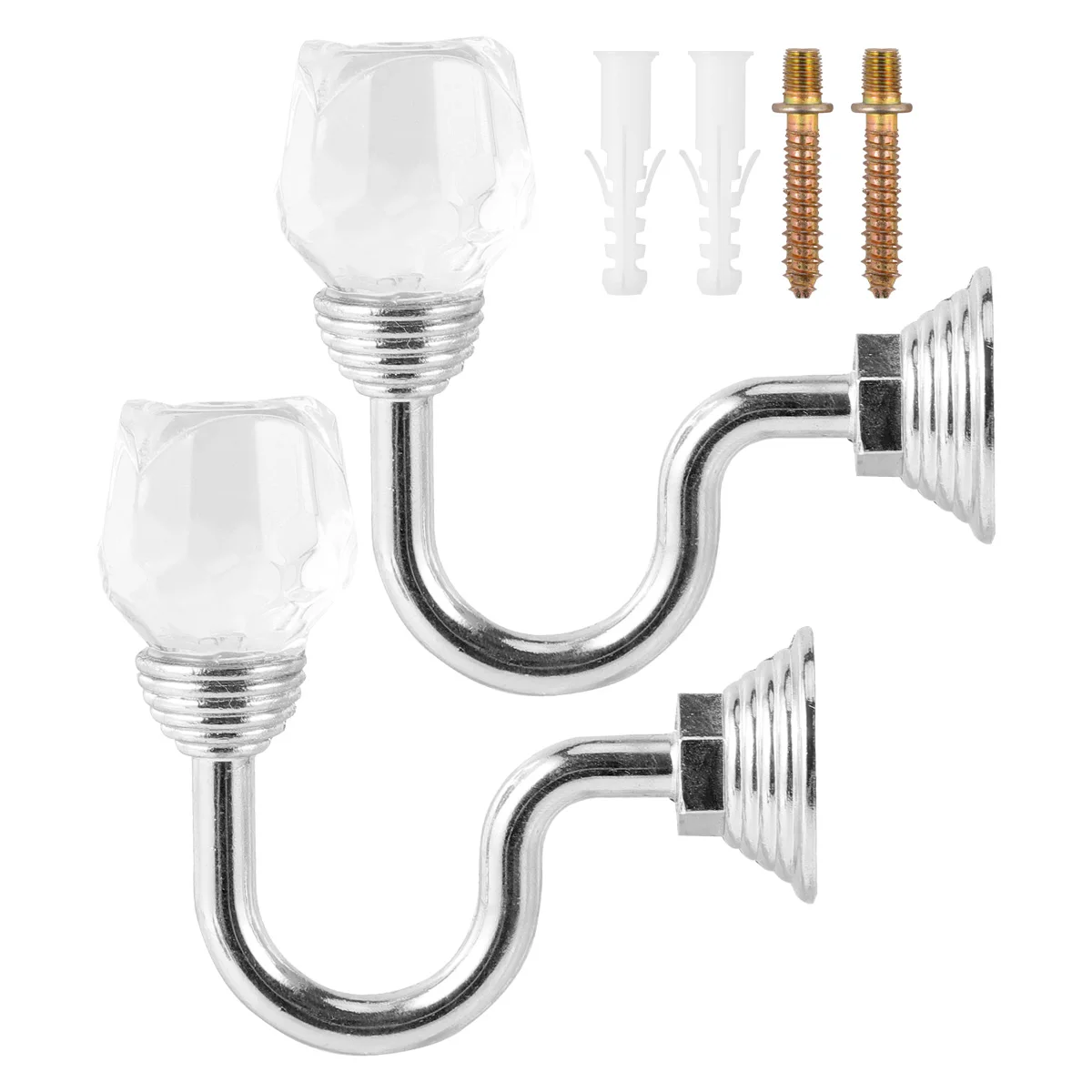 

Crystal Hook Wall Curtain Hooks for Cloak Tiebacks Holders Drapery Metal Glass Holdback Window