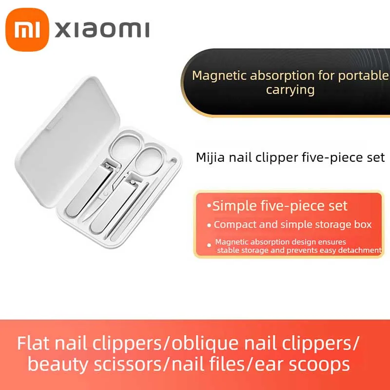 

Xiaomi Nail Clippers Tool Set 5 Piece Set Pedicure Care Clipper Earpick Nail File Magnetic Storage Nail Cutter Trimmer Tool Gift