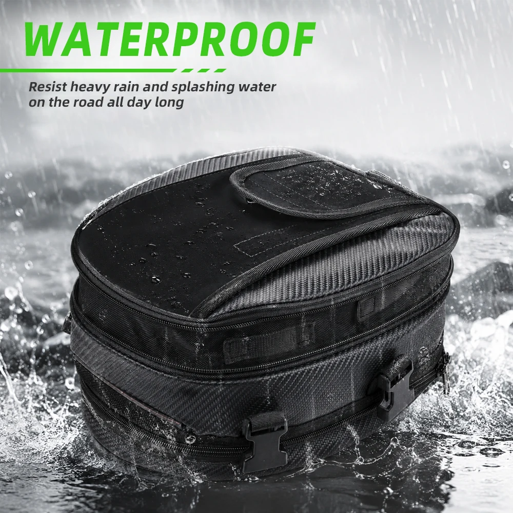 Motorcycles Tail Bags Waterproof Rear Seat Bag Backpack Electric Dirt Bike Rain Cover Rider Pack Scooter Luggage Buckle Strap view 3