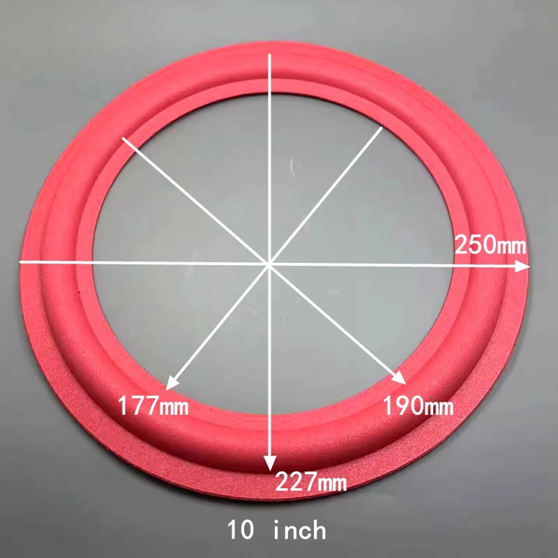 2 Pcs 8/10/12 inch Red Speaker Foam Surround Subwoofer Woofer Speaker Repair DIY Part Sponge Ring Side
