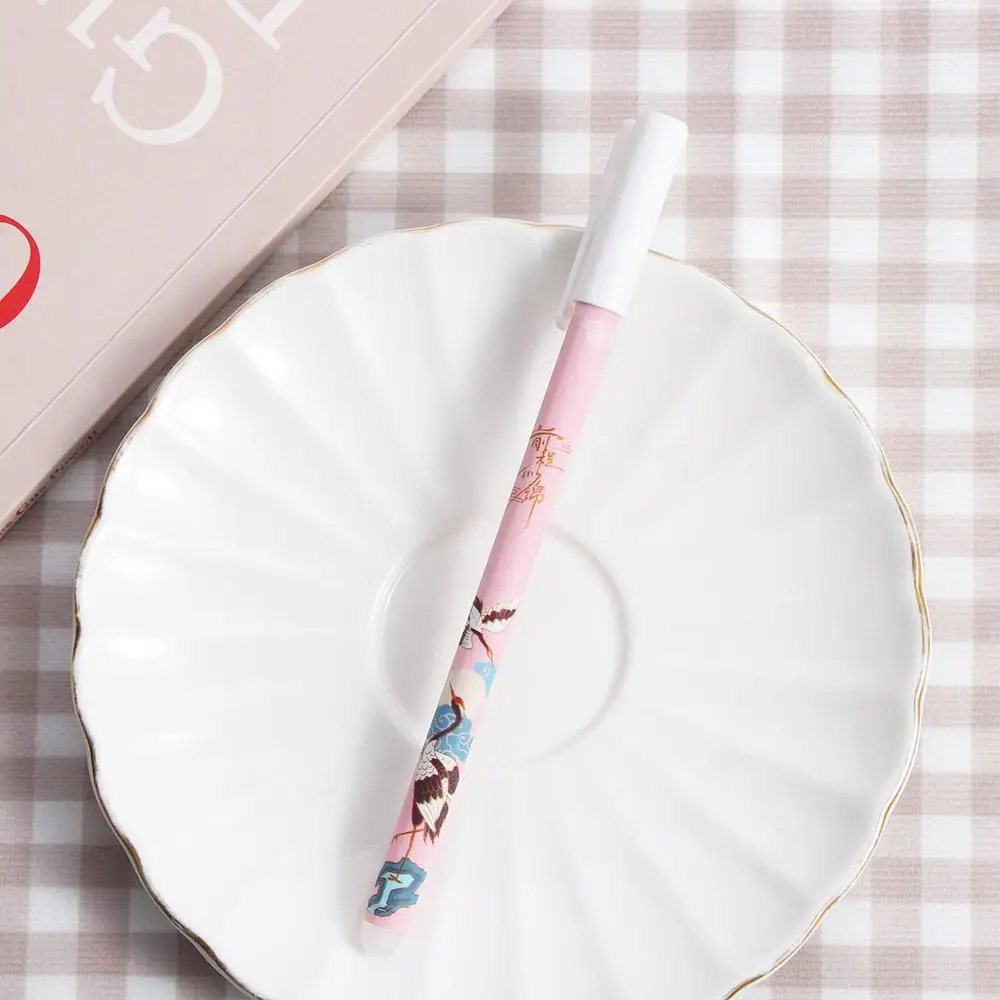 Kawaii Stationery Blue 0.5mm Washable Handle Press Pen Student Pen Neutral Erasable Pen Gel Pens Erasable Pen