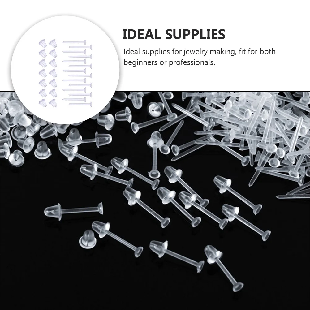 

100pcs Silicone Earring Backs Allergy Free Diy Jewelry Supplies Earrings Making Accessories Craft Projects Birthday Christmas