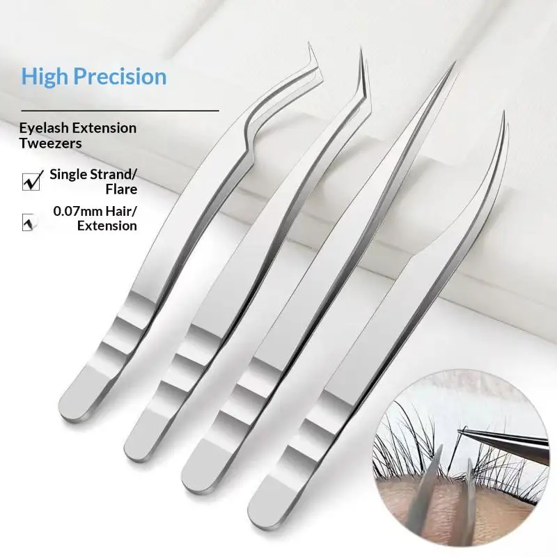 (BF06) Pince à épiler pour extensions de cils, outil professionnel de greffe de cils, pince à épiler de haute précision pour la mise en forme des bouquets de cils, outils de maquillage