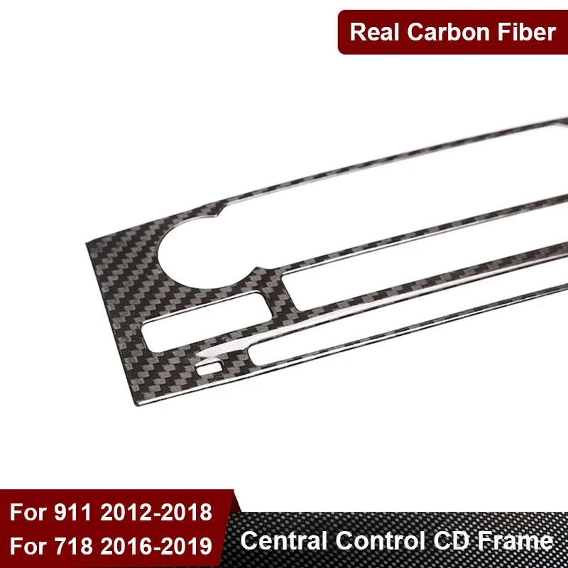 

For Porsche 718 911 Real Dry Carbon Fiber Car Air Conditioner CD Volume Control Decorative Frame Interior Modification 2012-21