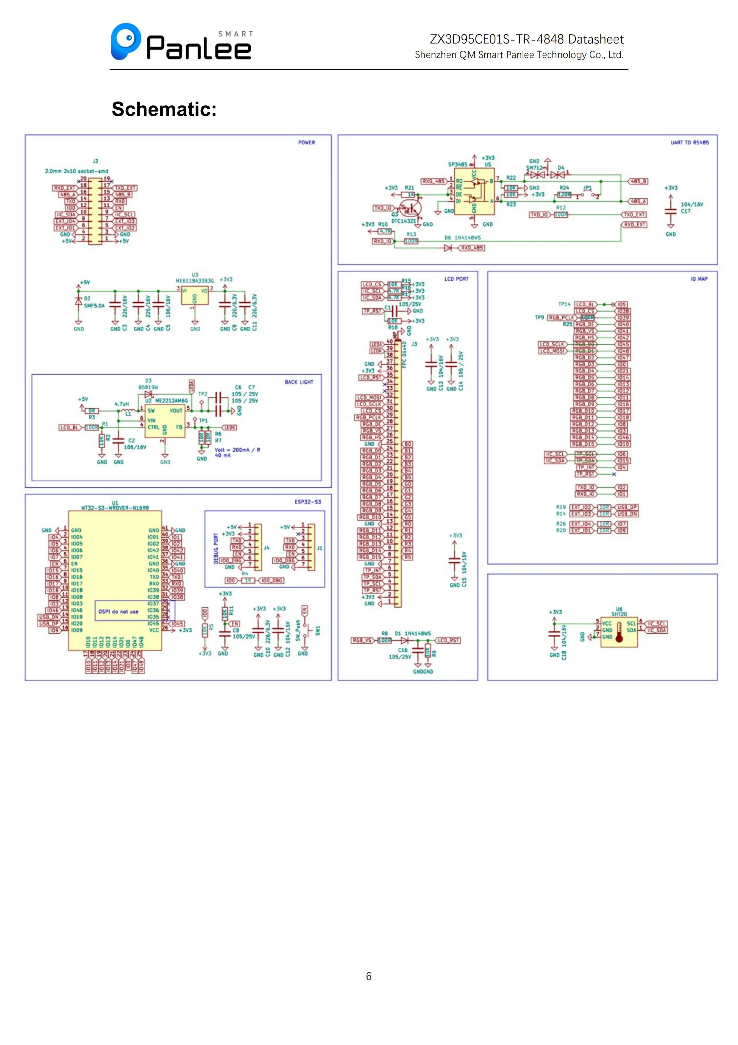 4 zoll 86 box zentrale steuerung touch panel ESP32-S3 programm entwicklung board rs485 schaltung/temperatur und feuchtigkeit sensor – Detail 7